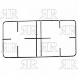 GRIGLIA IN PIATTINO SMALTATA A 2 FUOCHI 457 X 236 MM