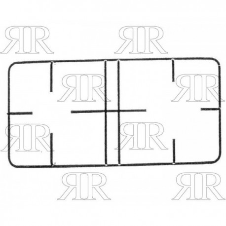 GRIGLIA IN PIATTINO SMALTATA A 2 FUOCHI 457 X 236 MM