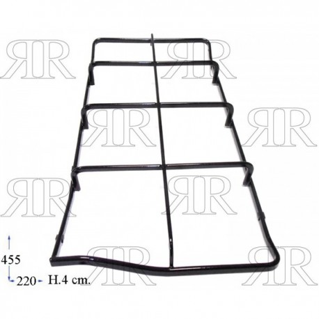 GRIGLIA IN PIATTINO SMALTATA A 2 FUOCHI DESTRA 455 X 220