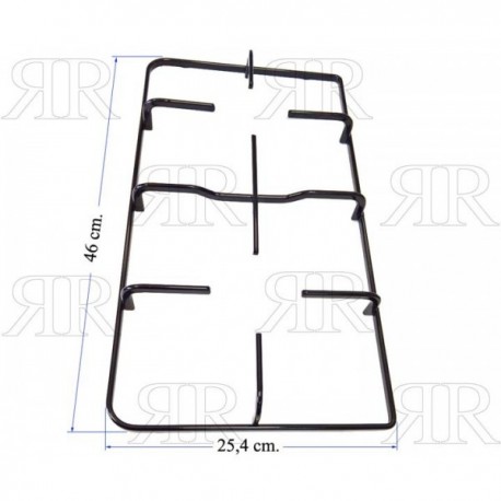 GRIGLIA IN PIATTINO SMALTATA A 2 FUOCHI 460 X 254 MM