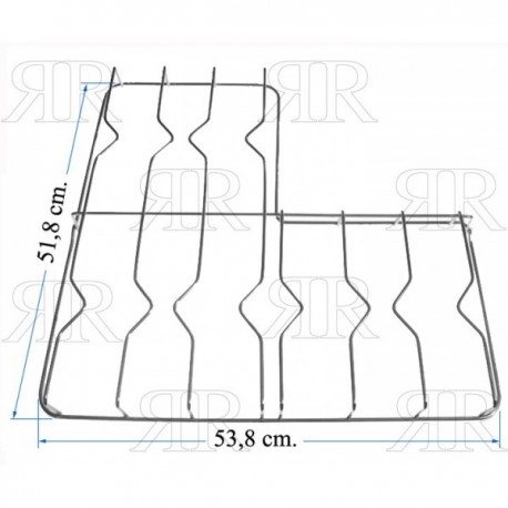 GRIGLIA IN FILO CROMATA A 3 FUOCHI 518 X 538 MM