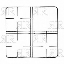 GRIGLIA IN FILO CROMATA A 3 FUOCHI 457 X 470 MM