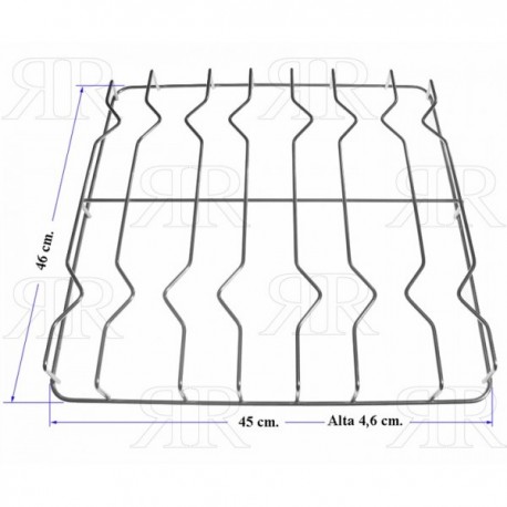 GRIGLIA IN FILO CROMATA A 4 FUOCHI 450 X 460 MM