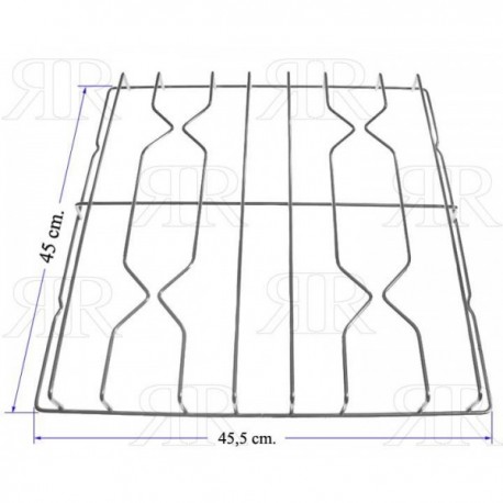 GRIGLIA IN FILO CROMATA A 4 FUOCHI 450 X 455 MM