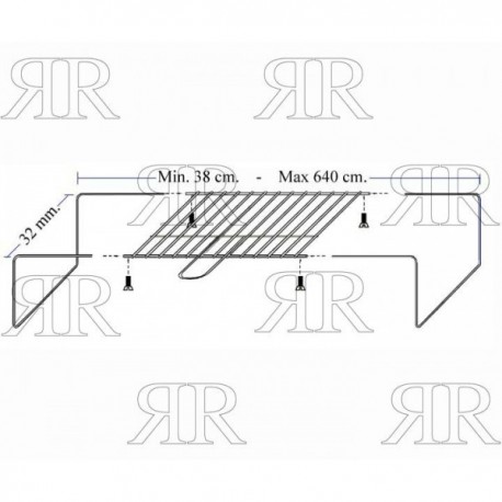 GRIGLIA ESTENSIBILE CROMATA MEDIA PER BARBECUE 380X320 - 640X320