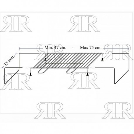 GRIGLIA ESTENSIBILE CROMATA GRANDE PER BARBECUE 470X350 - 750X350