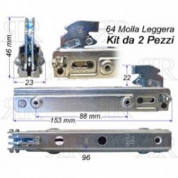 KIT 2 CERNIERE PORTA FORNO VARIE MARCHE PIANTA 96 GANCIO 64 LUNGA 1530 MM.