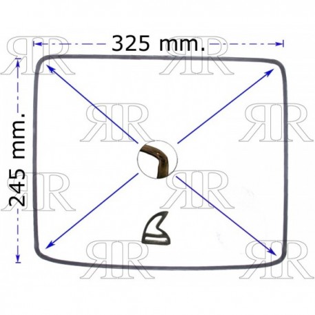 GUARNIZIONE FORNO 4 LATI CON 4 LUNETTE 325X245 TIPI VARI