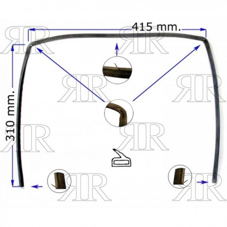 GUARNIZIONE FORNO 3 LATI CON 4 LUNETTE - TIPO SMEG E VARIE