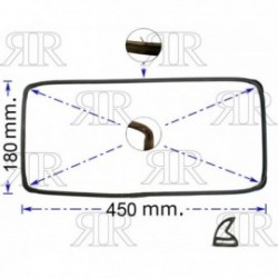 GUARNIZIONE PER PORTIERA FORNO 4 LATI 4 LUNETTE 1 GANCIO 450 X 180