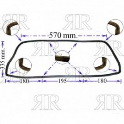 GUARNIZIONE FORNO 4 LATI 4 LUNETTE - 4 GANCI 570 X 335 TIPI VARI