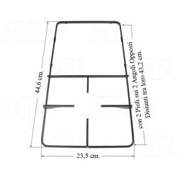 GRIGLIA IN PIATTINO SMALTATA AD 1 FUOCO + PIASTRA 445 X 233 MM.