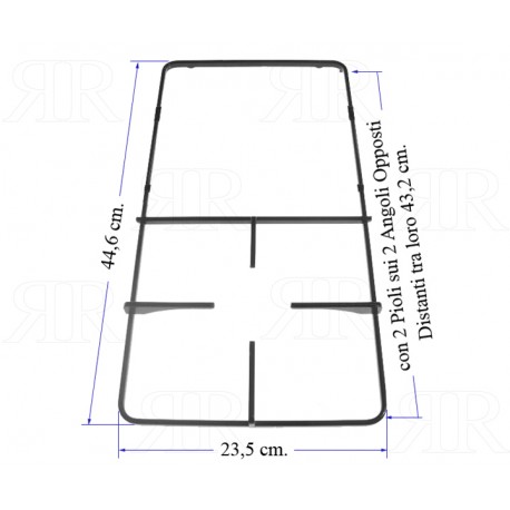 GRIGLIA IN PIATTINO SMALTATA AD 1 FUOCO + PIASTRA 445 X 233 MM.