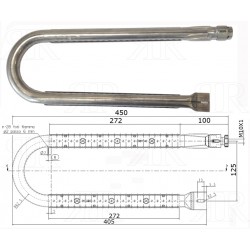 Bruciatore per Barbecue Multimarche Lungo 45 cm. Potenza 61 KW