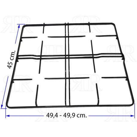 GRIGLIA IN PIATTINO SMALTATA A 4 FUOCHI 450 X 494 MM