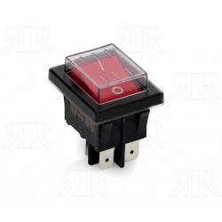 INTERRUTTORE BIPOLARE ROSSO LUMINOSO 20A 6,3mm