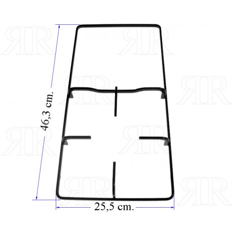 GRIGLIA IN PIATTINO SMALTATA AD 1 FUOCO + PIASTRA 463 X 255 MM