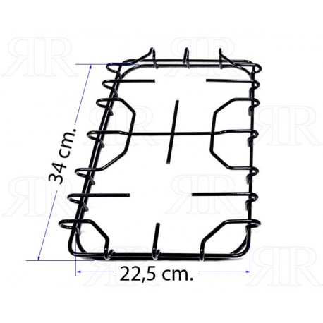 GRIGLIA IN PIATTINO SMALTATA A 2 FUOCHI 340 X 225 MM.