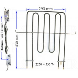 Resistenza Forno Superiore Ariston Indesit 556 Watt + 2250 Watt 128/230 Volt 081591 - 013092